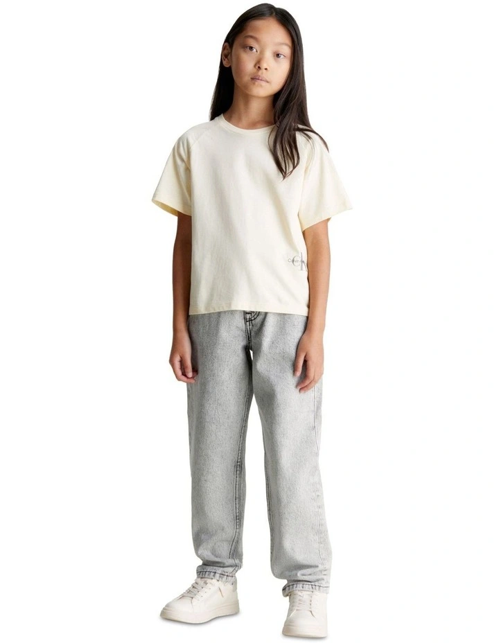 Barrel Leg Jeans in Stone Light Grey