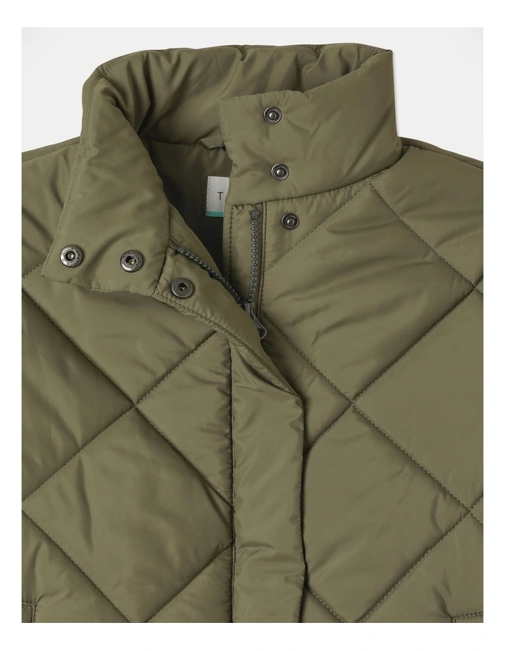 Light Weight Quilted Jacket in Khaki