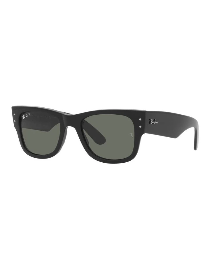 MEGA WAYFARER Polarised Sunglasses In Black