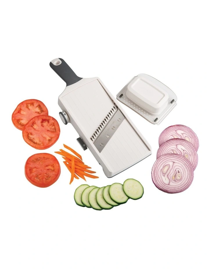 Hand Held Adjustable Julienne & Slicer White