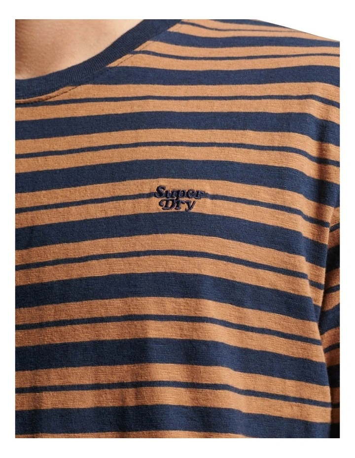 Relaxed Fit Stripe T-Shirt in Camel Stripe