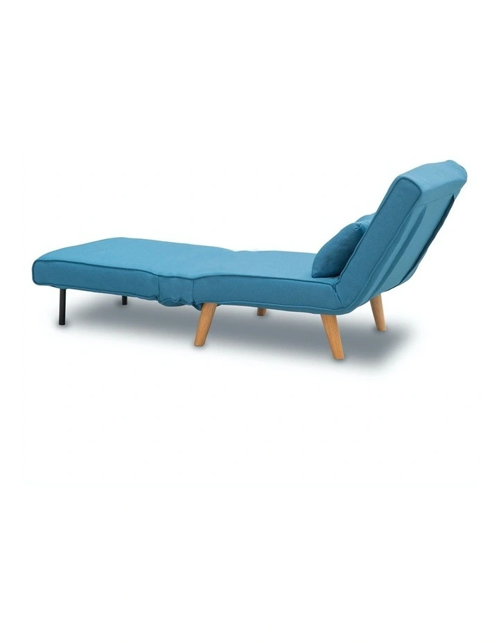 Adjustable Corner Sofa Single Seater Lounge Linen Bed Seat Chair Blue