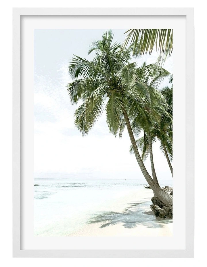 Australian Made Palm Island Dreams Art Print A2 in White Frame