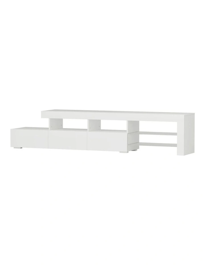 Entertainment Unit TV Cabinet RGB LED 215cm in White