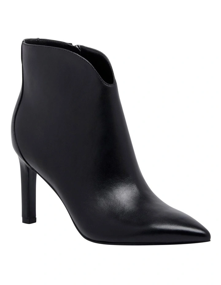 Mikale Heeled Ankle Boot in Black