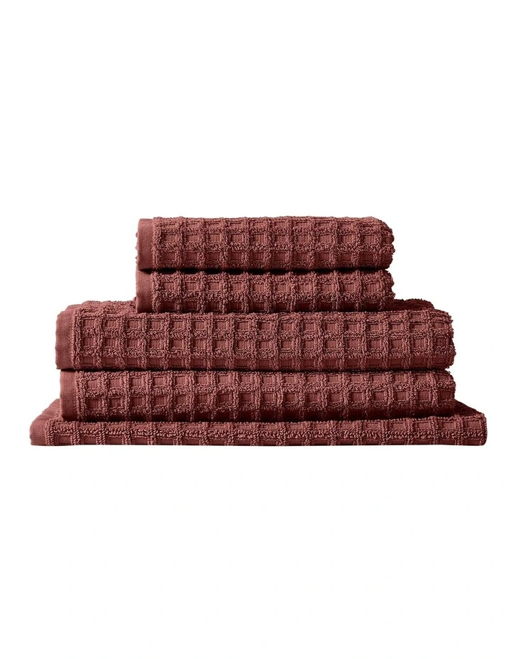 Waffle Bath Towel Set in Mahogany