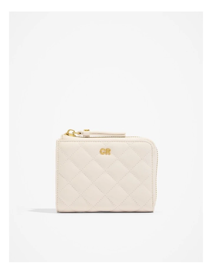 Quilted Country Road Zip Wallet in Oyster