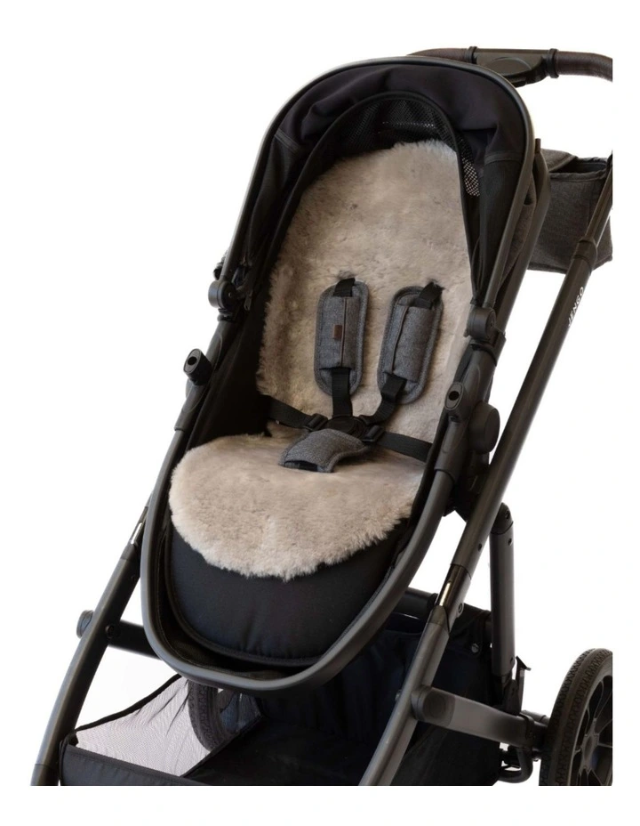 Luxury Lambskin Shorn Wool Pram Liner in Taupe
