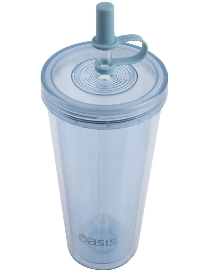Double Wall Smoothie Tumbler With Straw 520ml in Blueberry