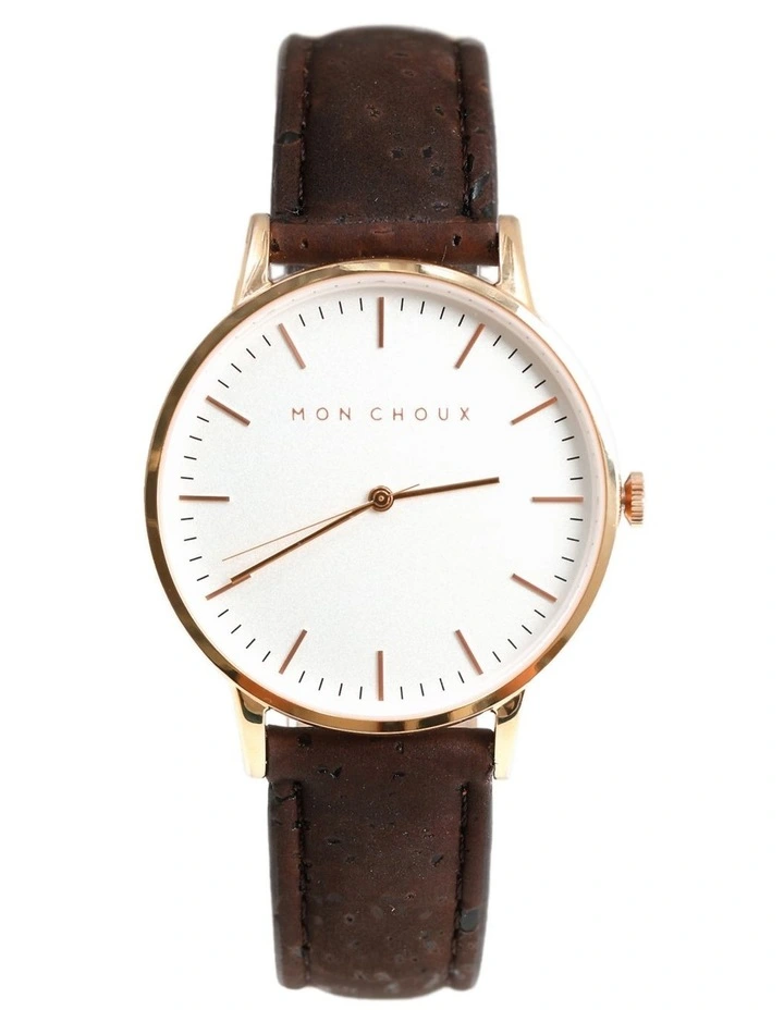 Classic Vegan Leather Watch 38mm in Rose Gold