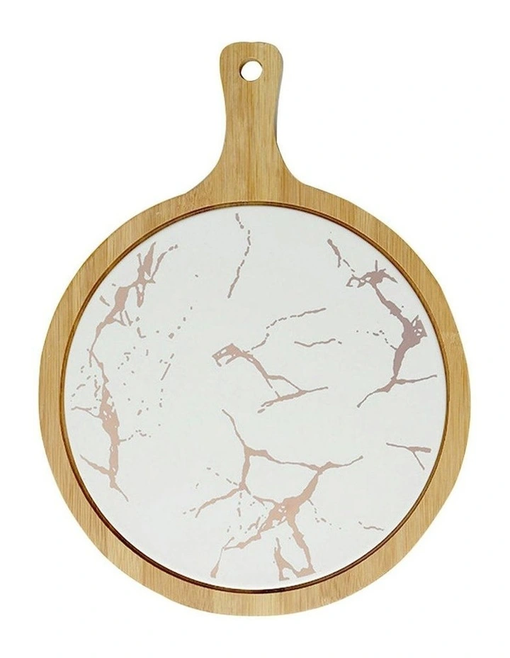 Circle Wooden Serving Tray 30cm in White