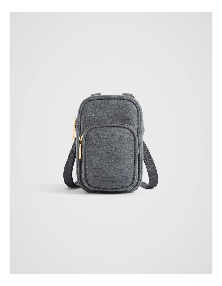 Jersey Crossbody Bag in Grey