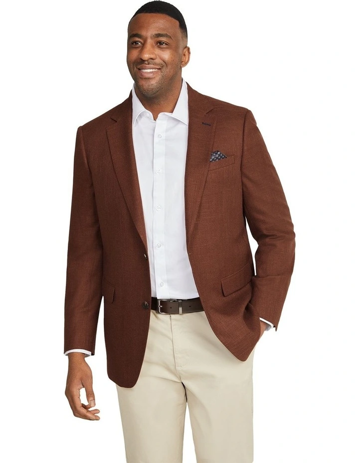 Carter Textured Stretch Blazer in Chestnut