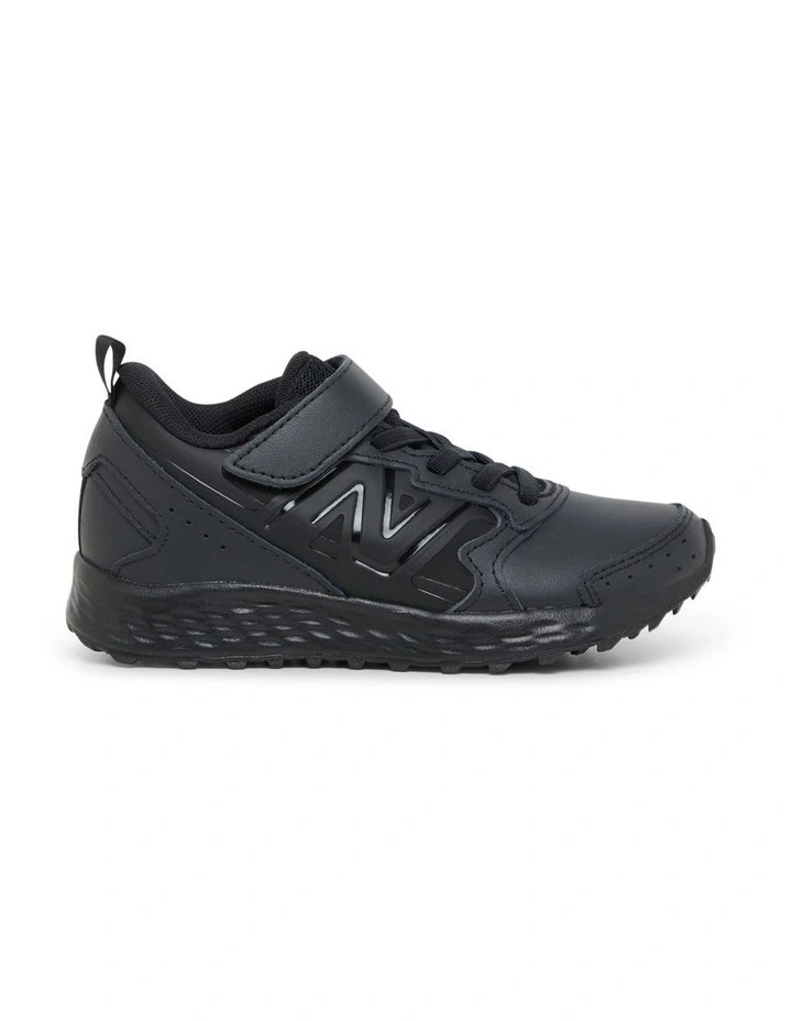Self-Fastening Strap Pre-School Sport Shoes in Black