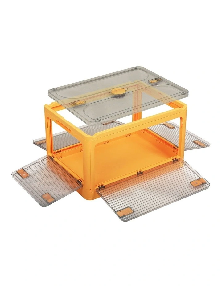 5 Side Open Foldable Stackable Storage Box in Orange