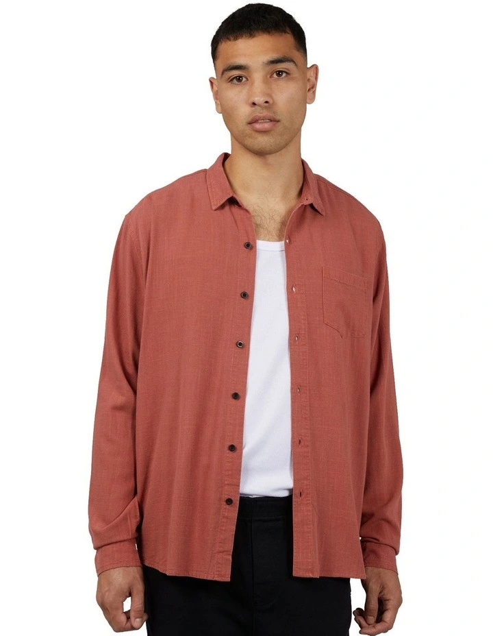 Mason Linen Shirt in Orange