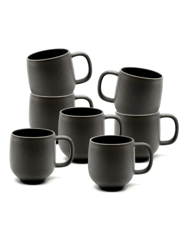 Hue 380ml Set of 6 Mug Black