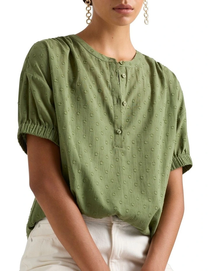 Cerise Clip Spot Blouse in Myrtle