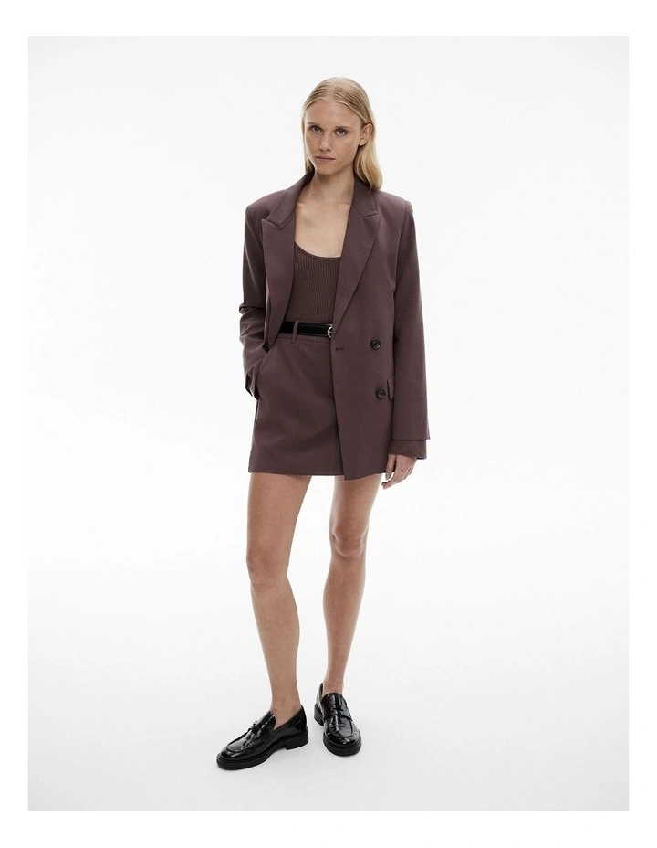 Wool Blend Flare Sleeve Knit in Raisin