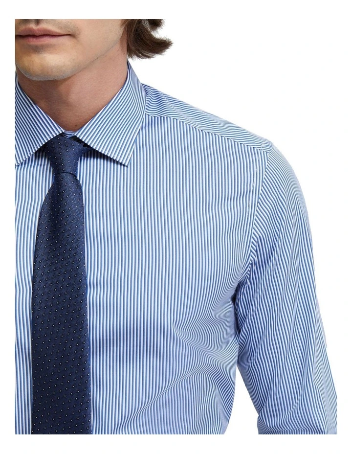 Beckton Egyptian Cotton Shirt in Blue Stripe