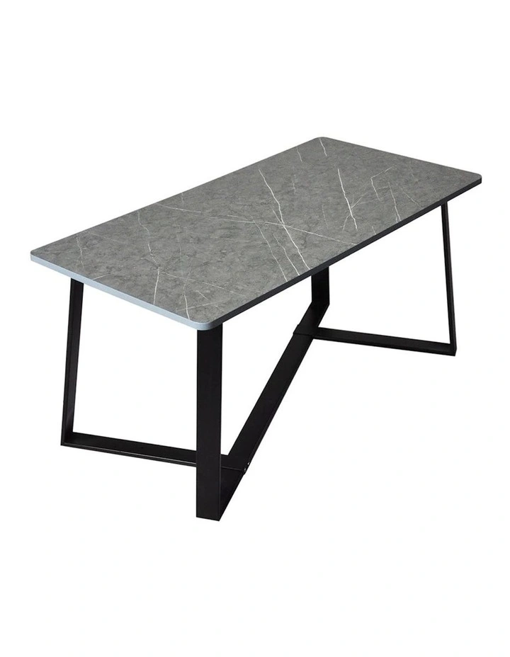 Industrial Steel Legs Marbled Coffee Table 100cm in Grey