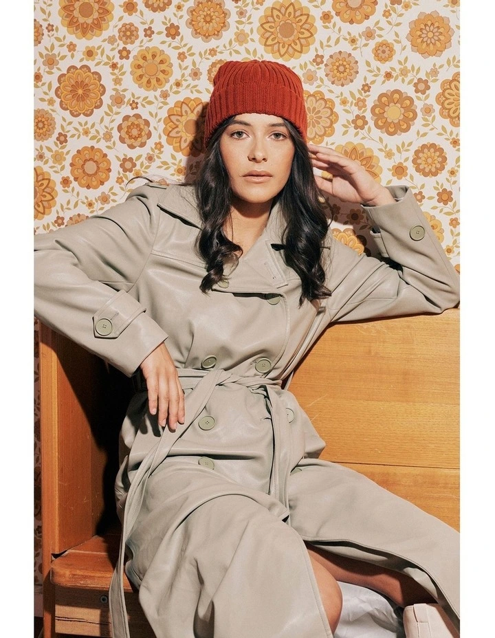 Tucker Merino Wool Beanie in Red Brick