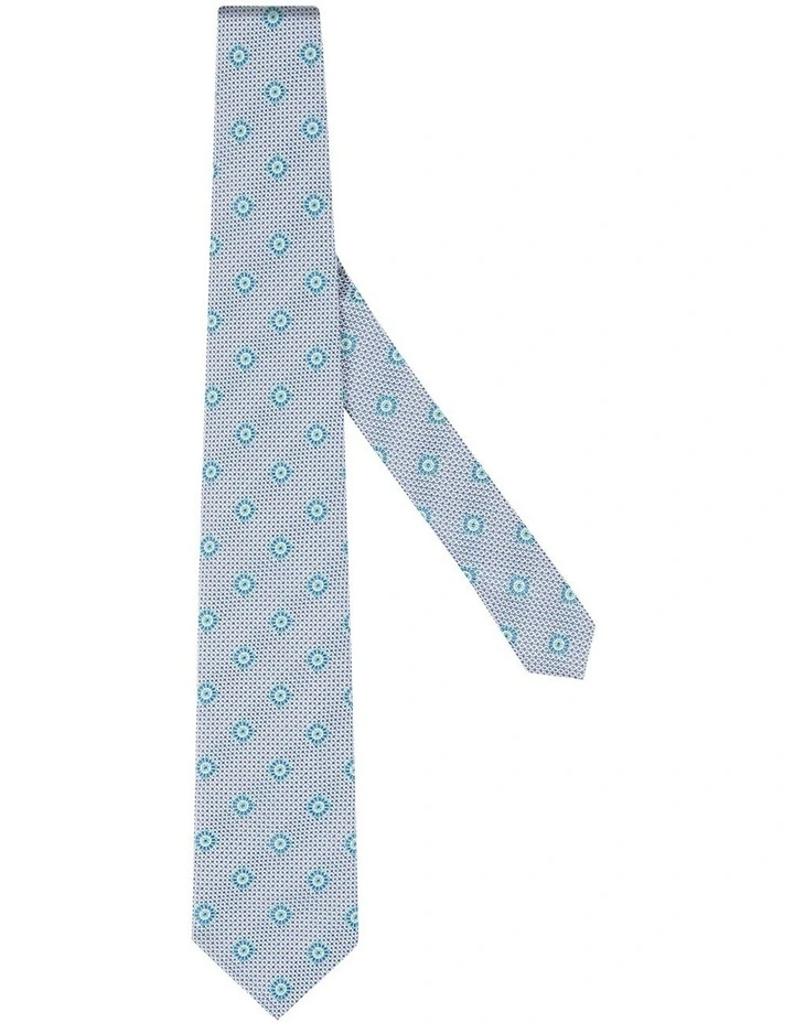 Masso Tie in Denim Mint White