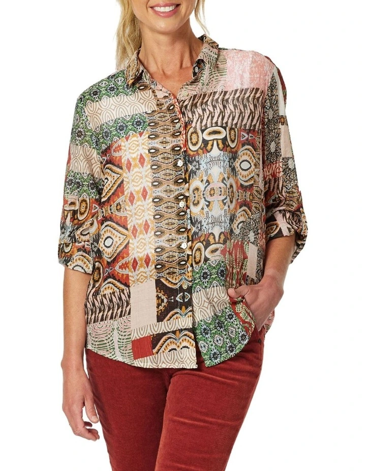 Morocco Print Shirt in Spice