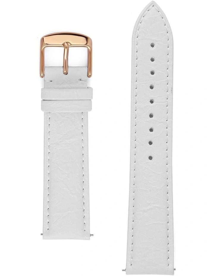 Pineapple Leather White Rose Gold 20mm Watch Strap