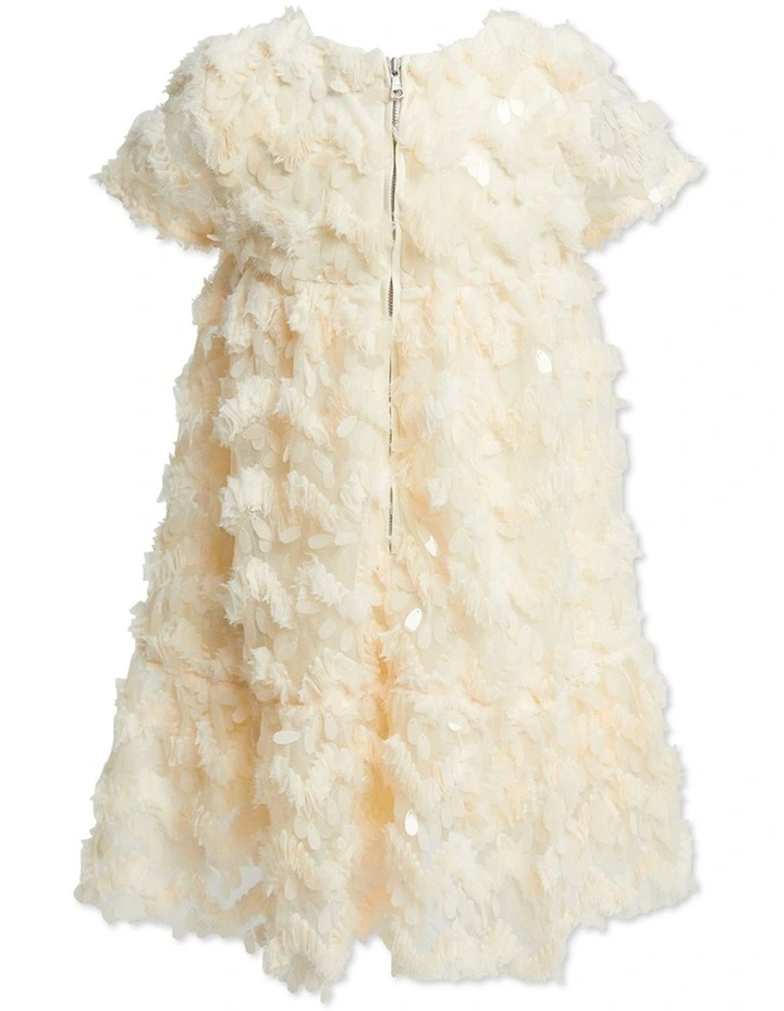 Emarie Chiffon Daisy Dress in Cream