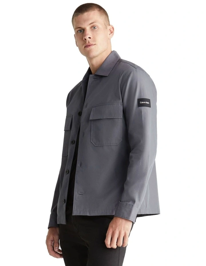 Cotton Nylon Overshirt in Grey