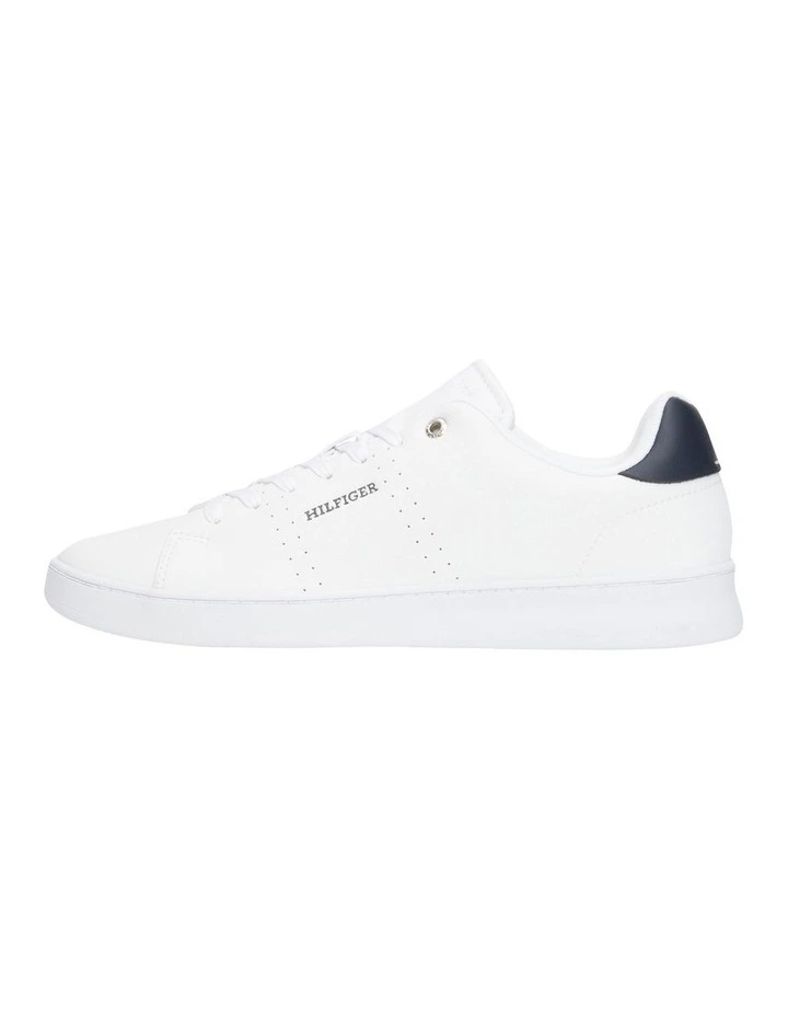 Leather Cupsole Court Trainers in White
