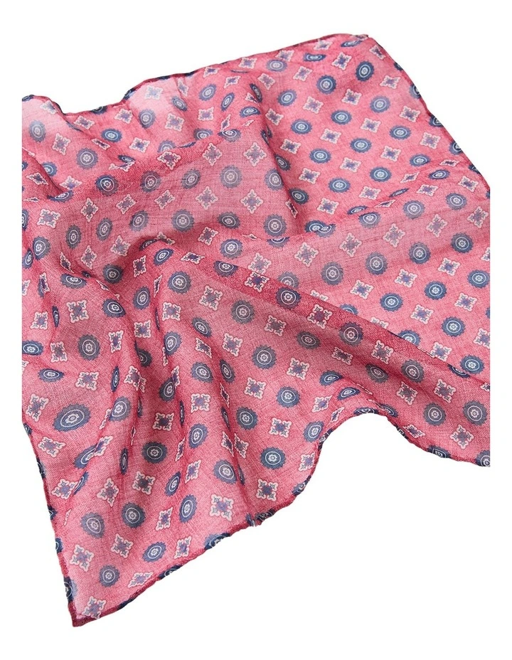 Mercalli Pocket Square in Red Navy
