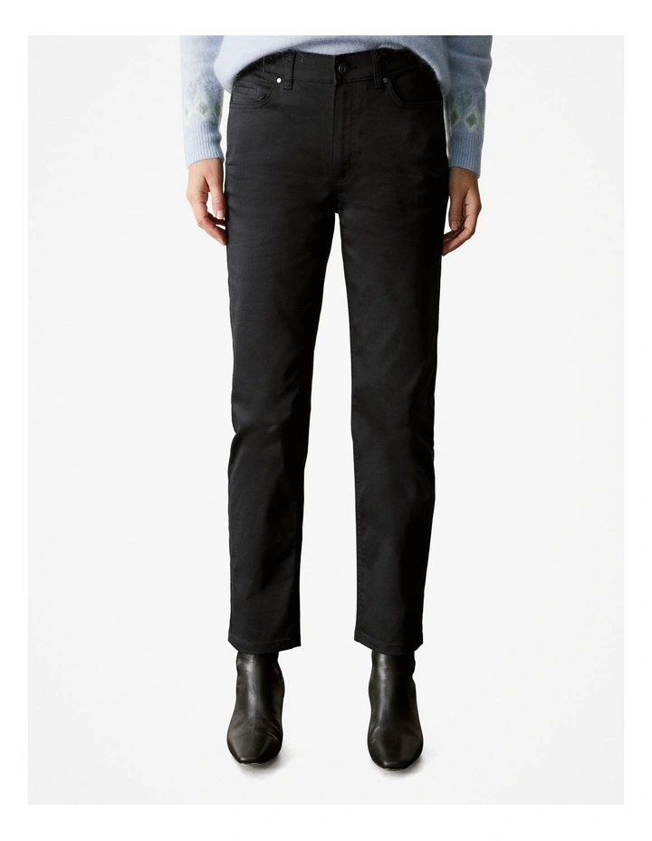 Modern Sateen Straight Leg Jean in Black
