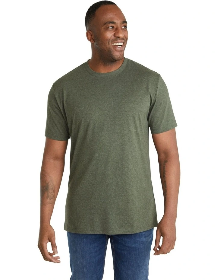 Essential Crew Neck Tee in Green Marle