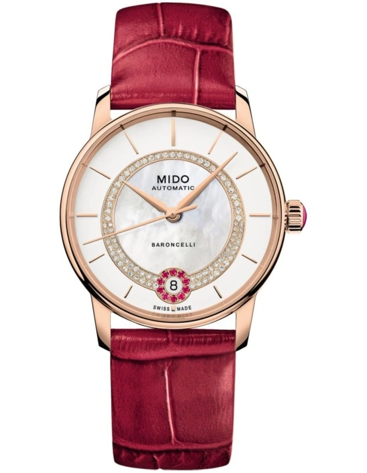 Baroncelli Lady Necklace Watch in Red
