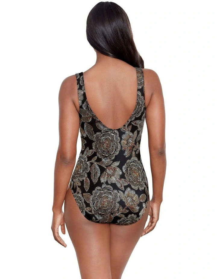 Petal Pusher Escape Underwired One Piece Shaping Swimsuit in Black