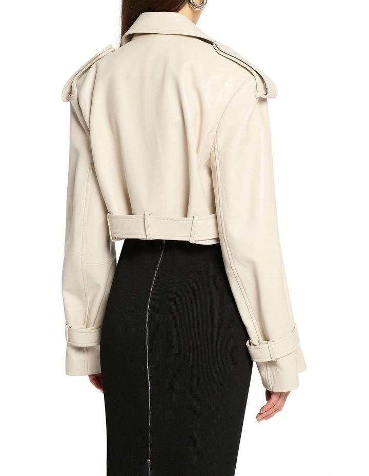 The Undoing Cropped Trench in Cream