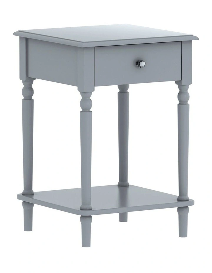 Esther Bedside Table with Drawer in Grey