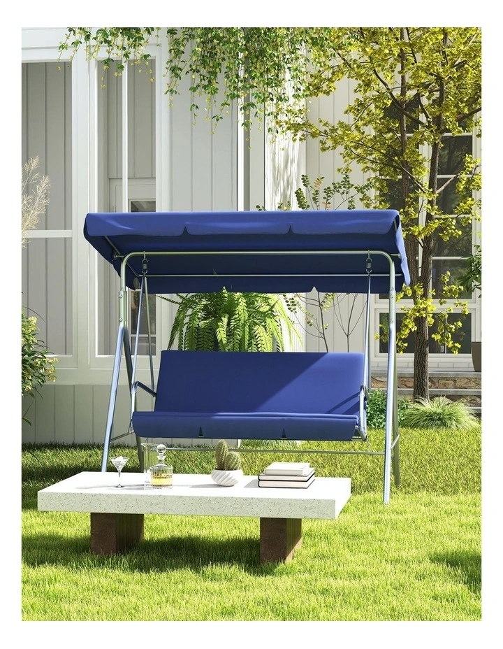 Outdoor Steel Swing Chair 1 Box in Dark Blue