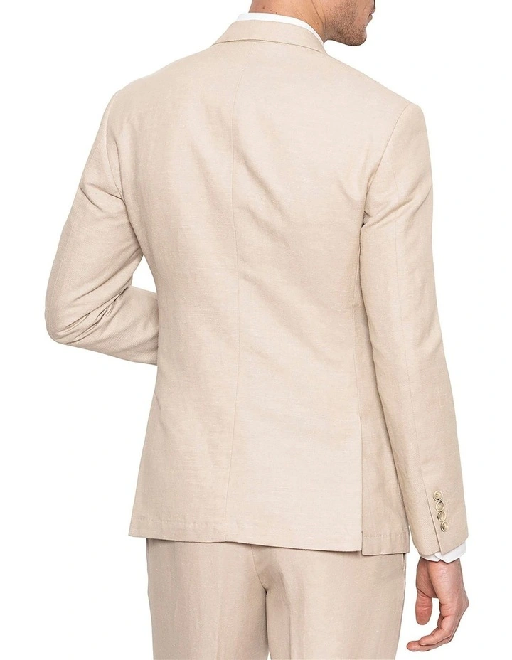 Slim Fit Linen Electron Jacket Cream