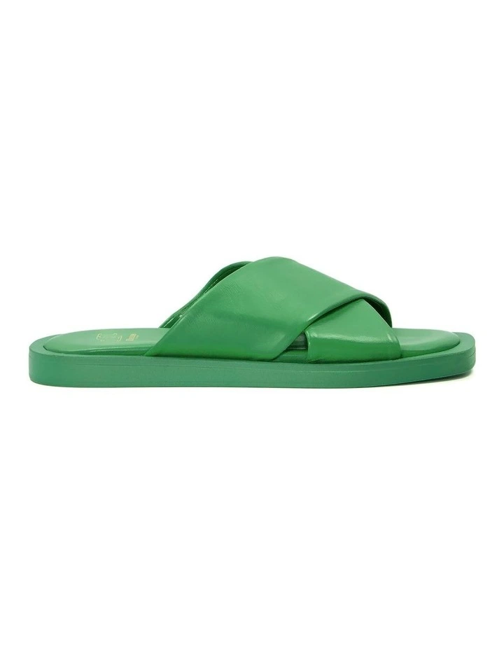 Licorice Flat Sandal in Green