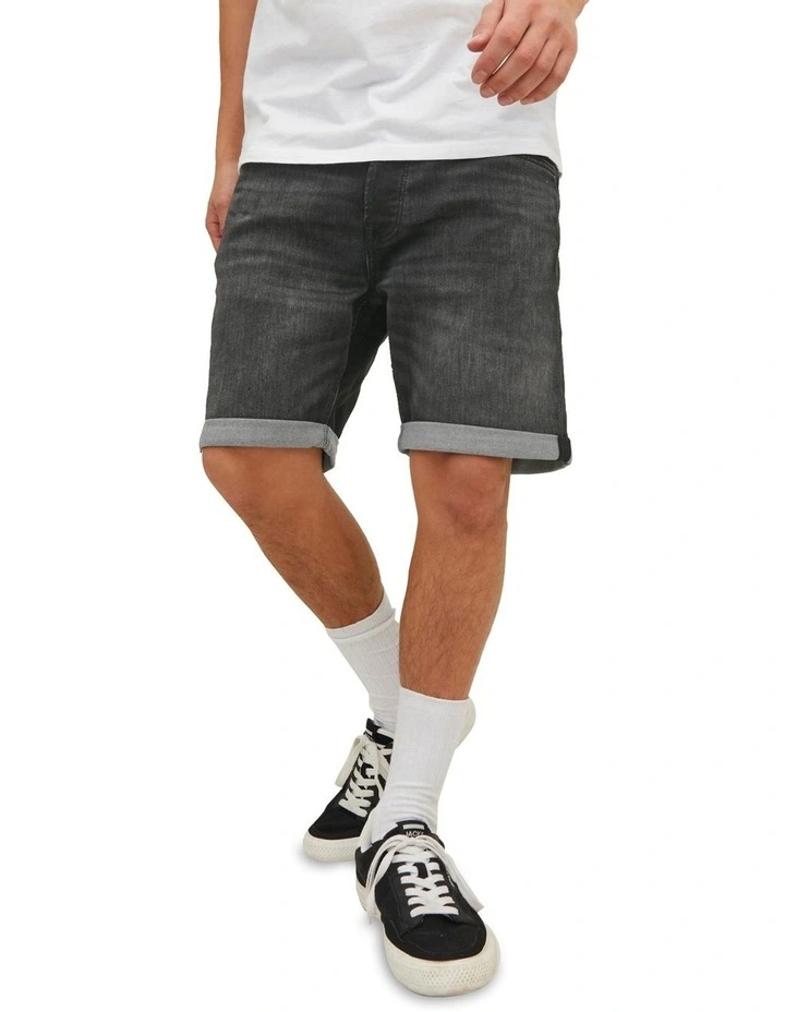 Rick Icon 612 Shorts in Black Denim