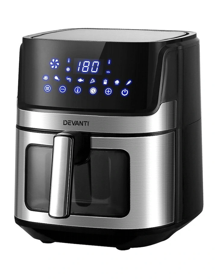 Air Fryer 6.5L LCD Fryers in Black