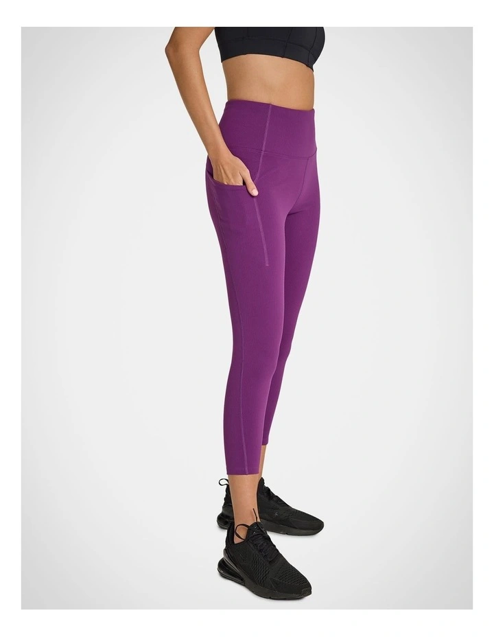 Rwx Rib Pocket 7/8 Tights Bright Berry in Burgundy