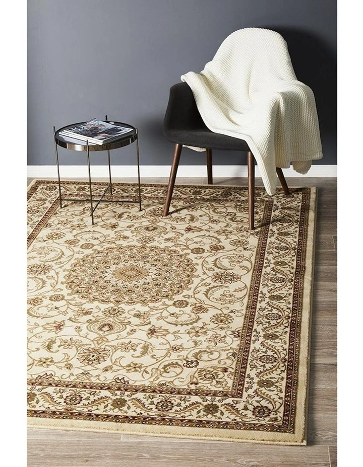 Sydney Collection Medallion Rug in Ivory
