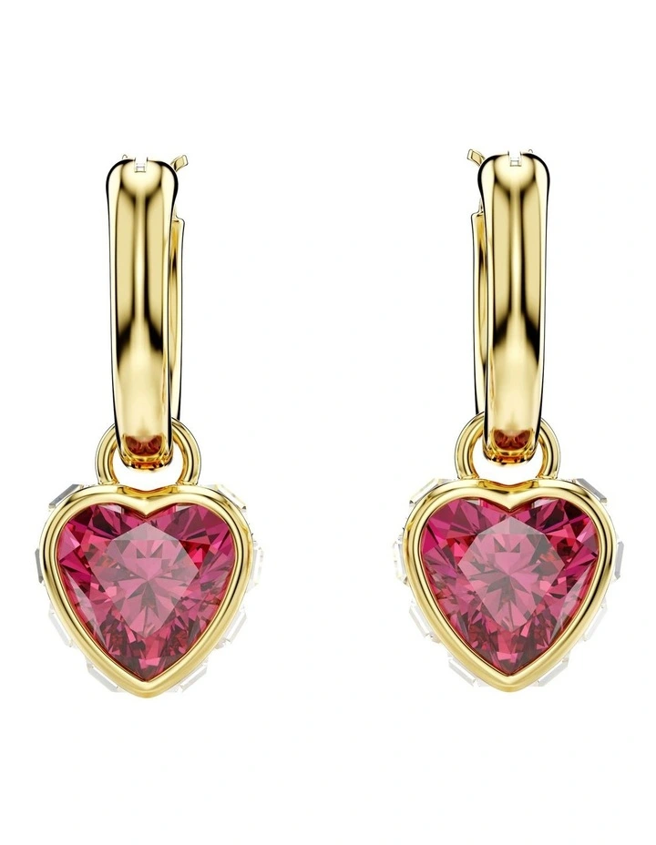Chroma Heart Drop Earrings in Red