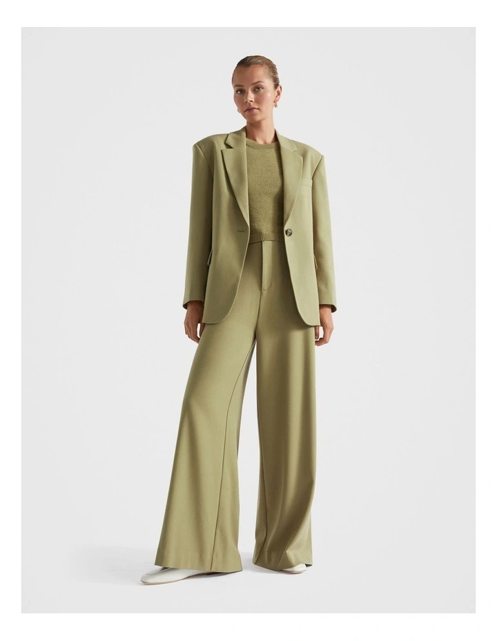 Palazzo Suit Pant in Green