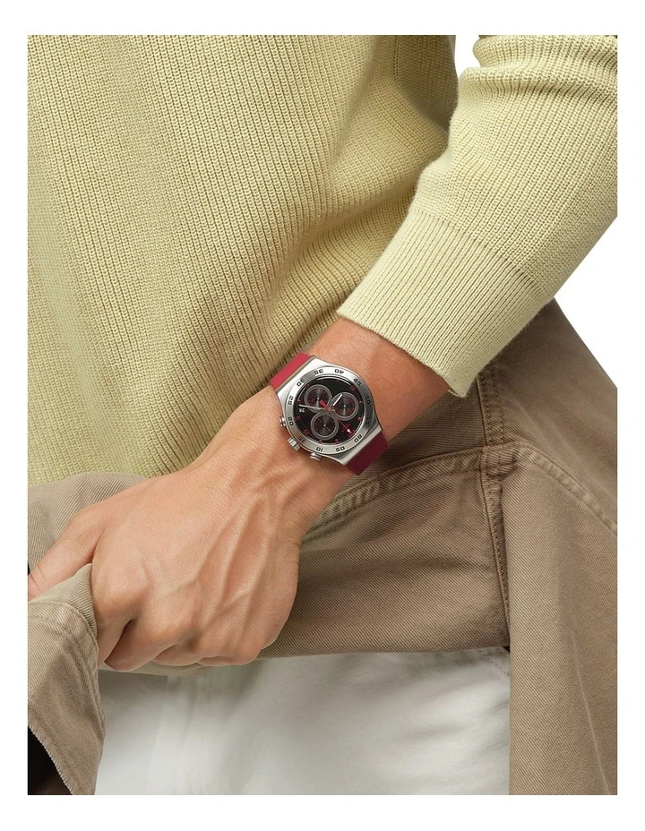 Crimson Carbonic Watch in Red