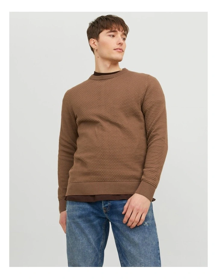 Atlas Crew Neck Knit in Tan
